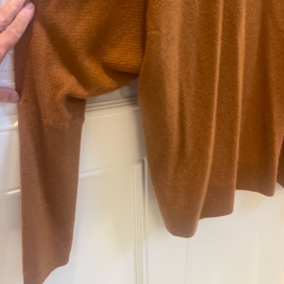 NWT new large Anthropologie Maeve shea oversized boxy cashmere sweater honey tan - Picture 5 of 17